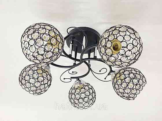 Люстра потолочная на 5 плафонов 2348C/5 Черный+Хром Киев