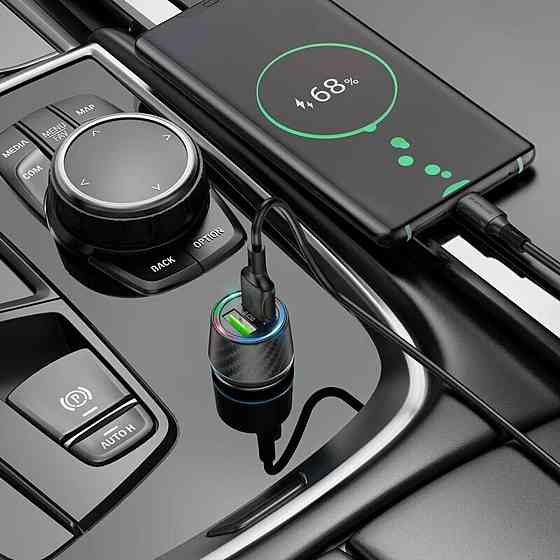 Автомобільний зарядний пристрій BOROFONE BZ21A Brilliant 36W dual port QC3.0 car charger Black Киев