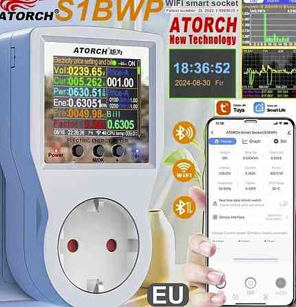 ATORCH S1TW WiFi Смарт розетка ваттметр с термостатом 16A 220V 3680W. Харьков
