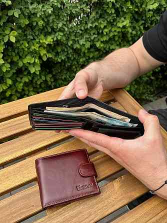 Чоловічий гаманець натуральний гаманець чорний, коричневий HORTON 208 Київ