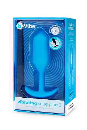 Анальная пробка с вибрацией b-Vibe VIBRATING SNUG PLUG размер L, синяя Sex Aura Киев