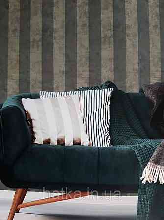 Обои флизелиновые эко Decoprint Essentials EE22560 полосы широкие зеленые структура под штукатурку Киев