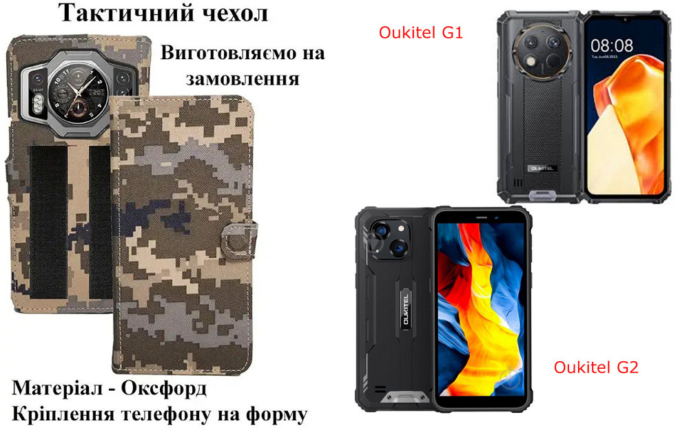 Тактический чехол для Nothing Phone (2), Phone (2a), Phone (2a) Plus, крепится к снаряжению на липучке Киев - изображение 1