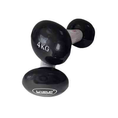 Гантельный набор LiveUp Vinyl Dumbbell Egg Head вінілові чорні 2х4кг LS2001-4 (6951376138313) Винница