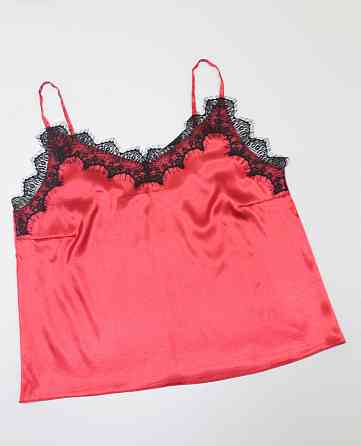 Базова майка жіноча з мереживом атлас Червоний L Харків