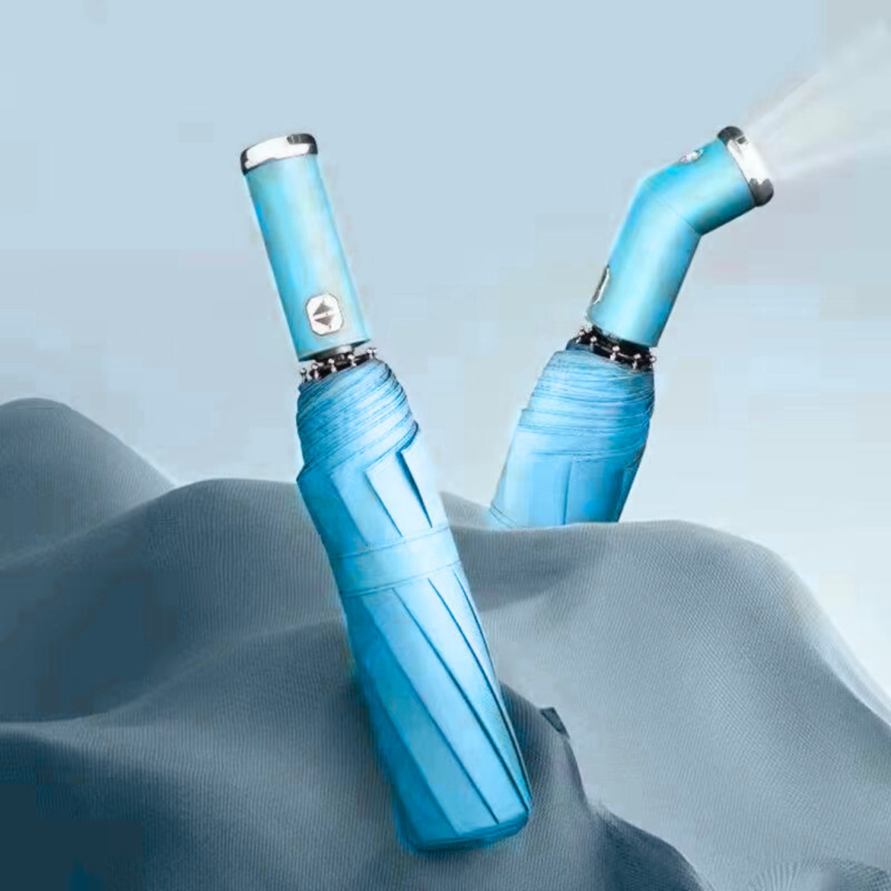 Зонт 98 см с Led-фонариком от дождя, солнца, диаметр, зонт автоматический,10 спиц, light-blue Каменец-Подольский - изображение 2