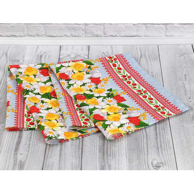 Рушник Руно вафельний набивний Весняні квіти -3, 45х80 см (202.15_Весняні квіти_3) Вінниця - фото 4