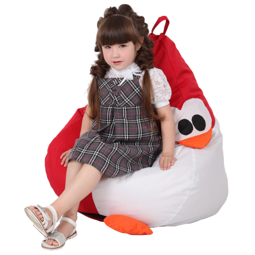 Крісло-мішок Хатка Королівський Пінгвін середній Червоний (підлітковий) Київ - фото 1