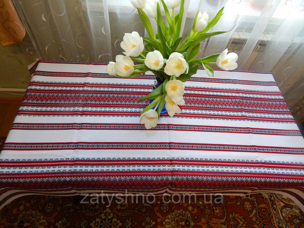 Красная вышитая скатерть Киев - изображение 10