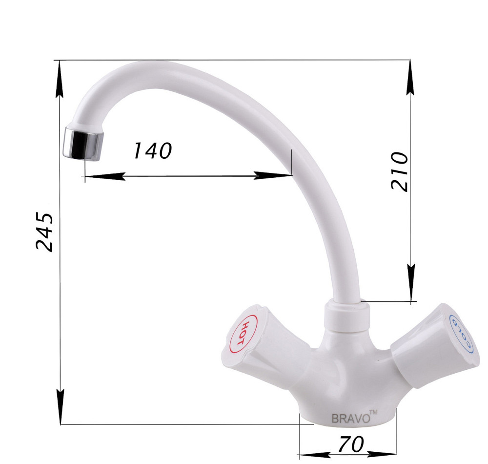 Змішувач для кухні BRAVO B2-11-203 термостійкий ABS пластик (000024364) Київ - фото 6