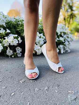 Ника Балетки жіночі білі відкриті VSN Ніка весна-літо з натуральної шкіри / Зручні літні балетк Коломия