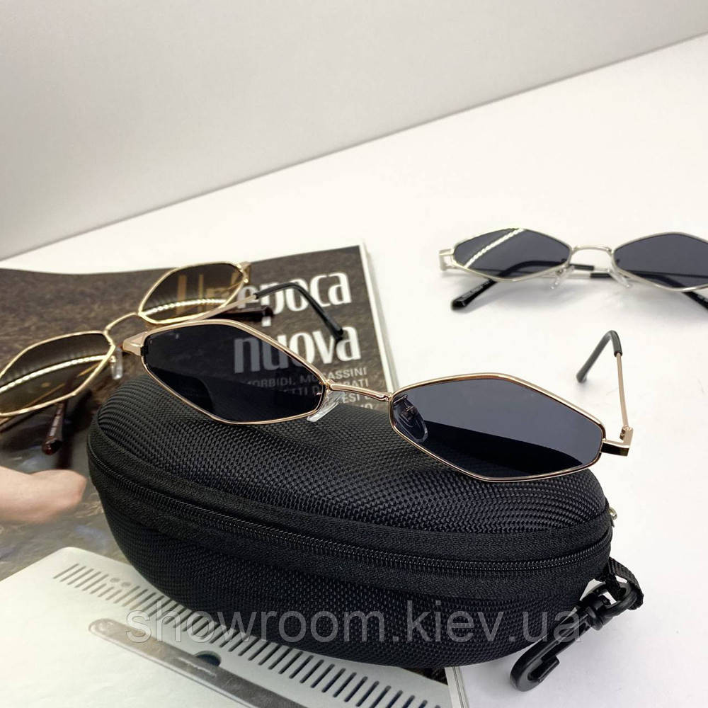 Жіночі модні сонцезахисні окуляри Elegance (002) gold Київ - фото 2