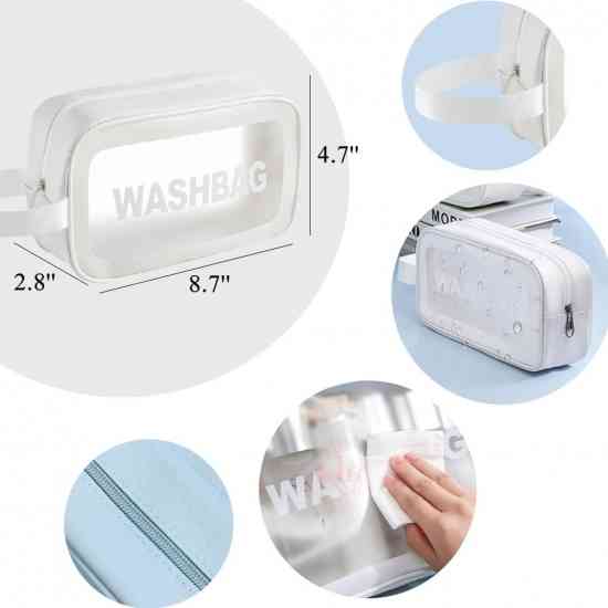 Прозора сумка-косметичка Washbag White 20см Вінниця