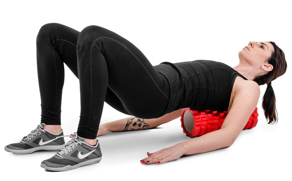 Роллер массажер (валик, ролик) для кроссфита и йоги Hop-Sport HS-001YG красный Киев - изображение 3