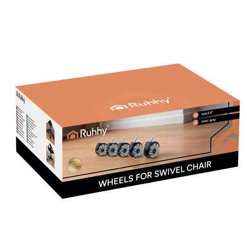 Комплект безшумних коліс для офісного крісла 5 шт 11×22 мм Ruhhy (25280) Нововолинськ