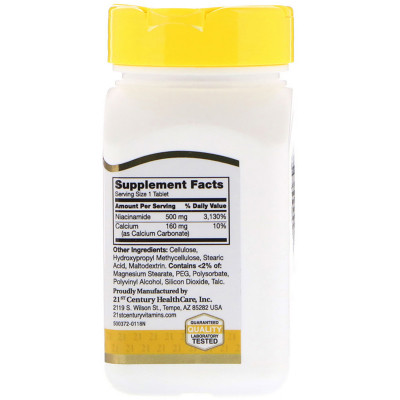 Вітамін 21st Century Ніацинамід, 500 мг, 110 таблеток (CEN22550) Вінниця - фото 2