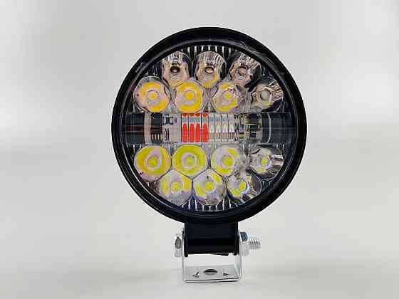 Фара-LED робоча додаткова 48W 6000K прожектор, Фара LED кругла світлодіодна  Led chip 3030 стробоскоп Мукачево