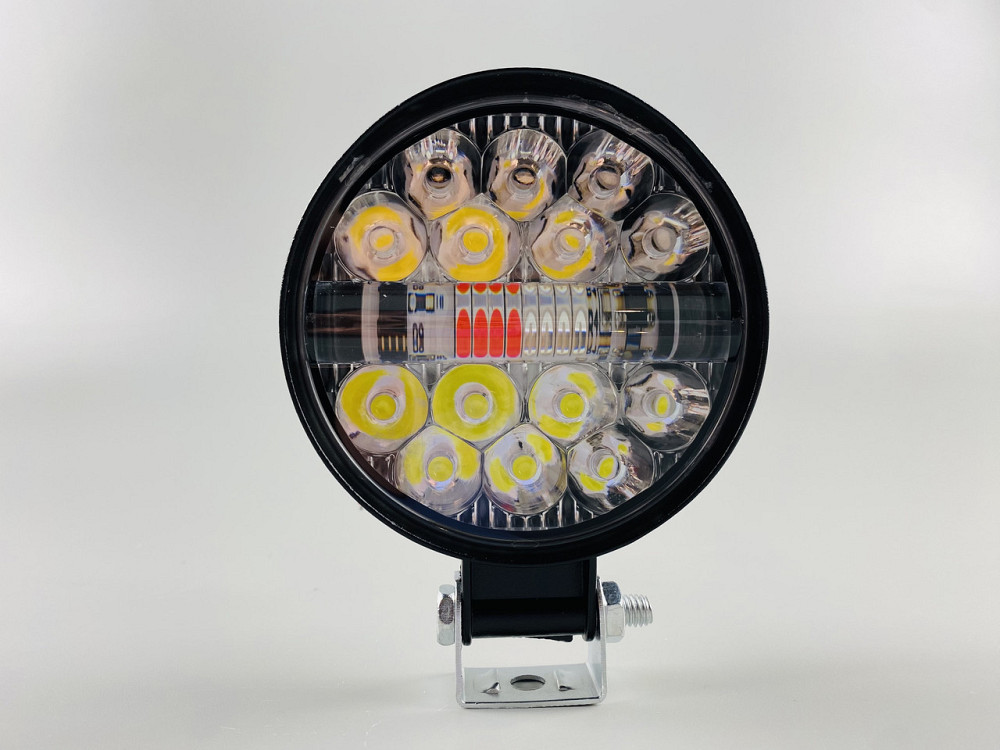 Фара-LED робоча додаткова 48W 6000K прожектор, Фара LED кругла світлодіодна  Led chip 3030 стробоскоп Мукачево - фото 5