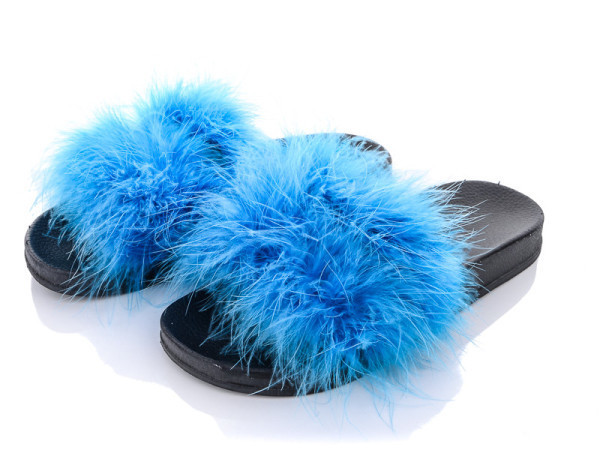 Шльопанці жіночі Пухнастики Блакитної всі розміри 37 Одеса - фото 2