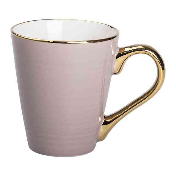 Чашка порцелянова із золотим обідком та позолоченою ручкою 320 (мл) Кремова RX-N240624CR Київ