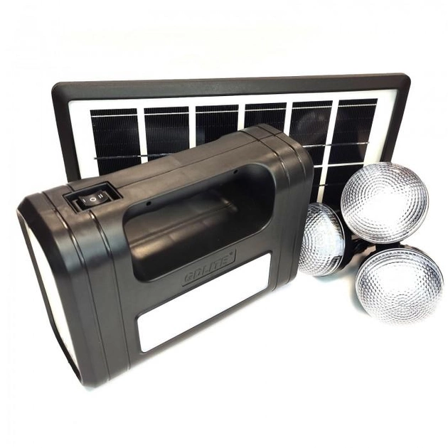 Портативная солнечная станция GDLite GD-8017 с фонарем и 3 лампочками Винница - изображение 2