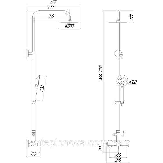 Душевая система Globus Lux ALPEN SUS-SH-05 Черновцы