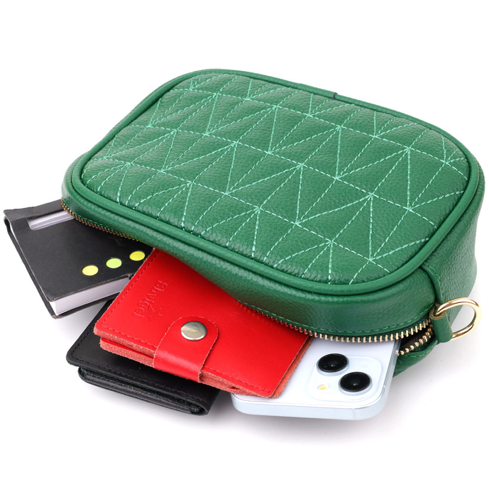 Интересная сумка для женщин из натуральной кожи Vintage 22900 Зеленый Киев - изображение 9