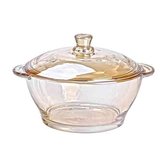 Скляна супниця з кришкою 1 л для гарячих страв Ø 15.5 см Київ