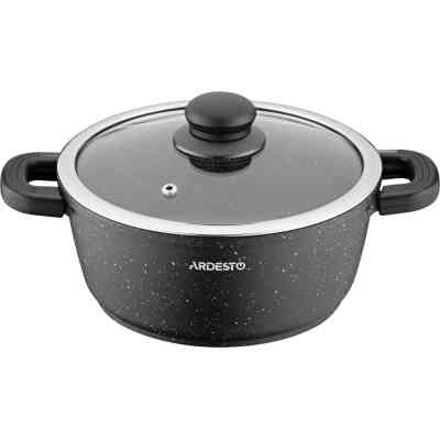 Кастрюля Ardesto Gemini Anzio скляна кришка 20 см 2,5 л чорна (AR2420GE) Винница