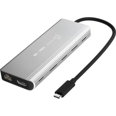 Концентратор J5create USB-С 6-in-1 2xUSB 3.2 + USB-C PD 100W + USB-C + HDMI 8K + RJ45 2.5Gbps aluminum (JCD403-N) Винница - изображение 2