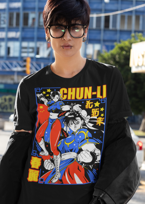 Футболка з аніме принтом Кхун Лі Стреет Фігхтер оверсайз (S/M/L) Чорний AnimeJ0689 Дніпро - фото 2