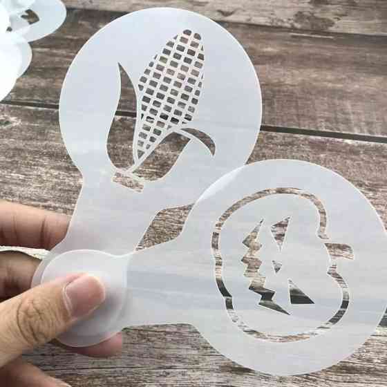 Набір трафаретів для кави 25 штук 85 мм сірий Київ