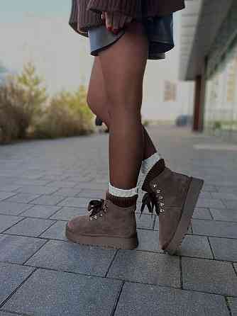 Угги жіночі HENGJI T007-7 шоколадні (зима, замша натуральна) (6163) Коломия