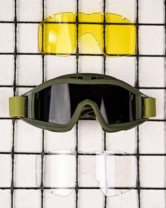 Защитные тактические очки-маска с сменными линзами  oliva ПП7847 Одесса - изображение 6