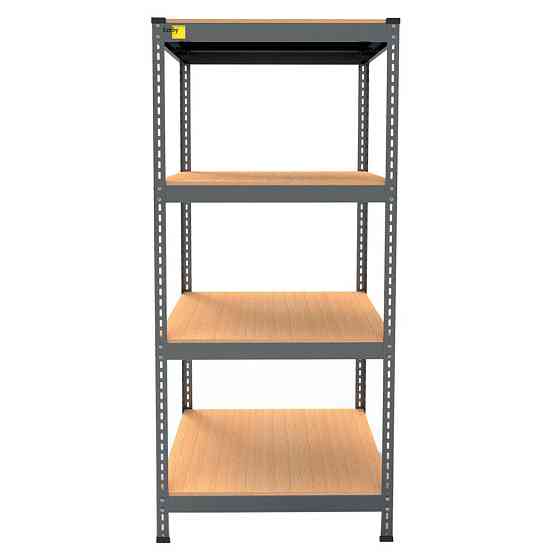Металевий стелаж Emby Light Series (розмір 1500х900x600мм) 4 полиці ДСП до 100кг Чорний Київ