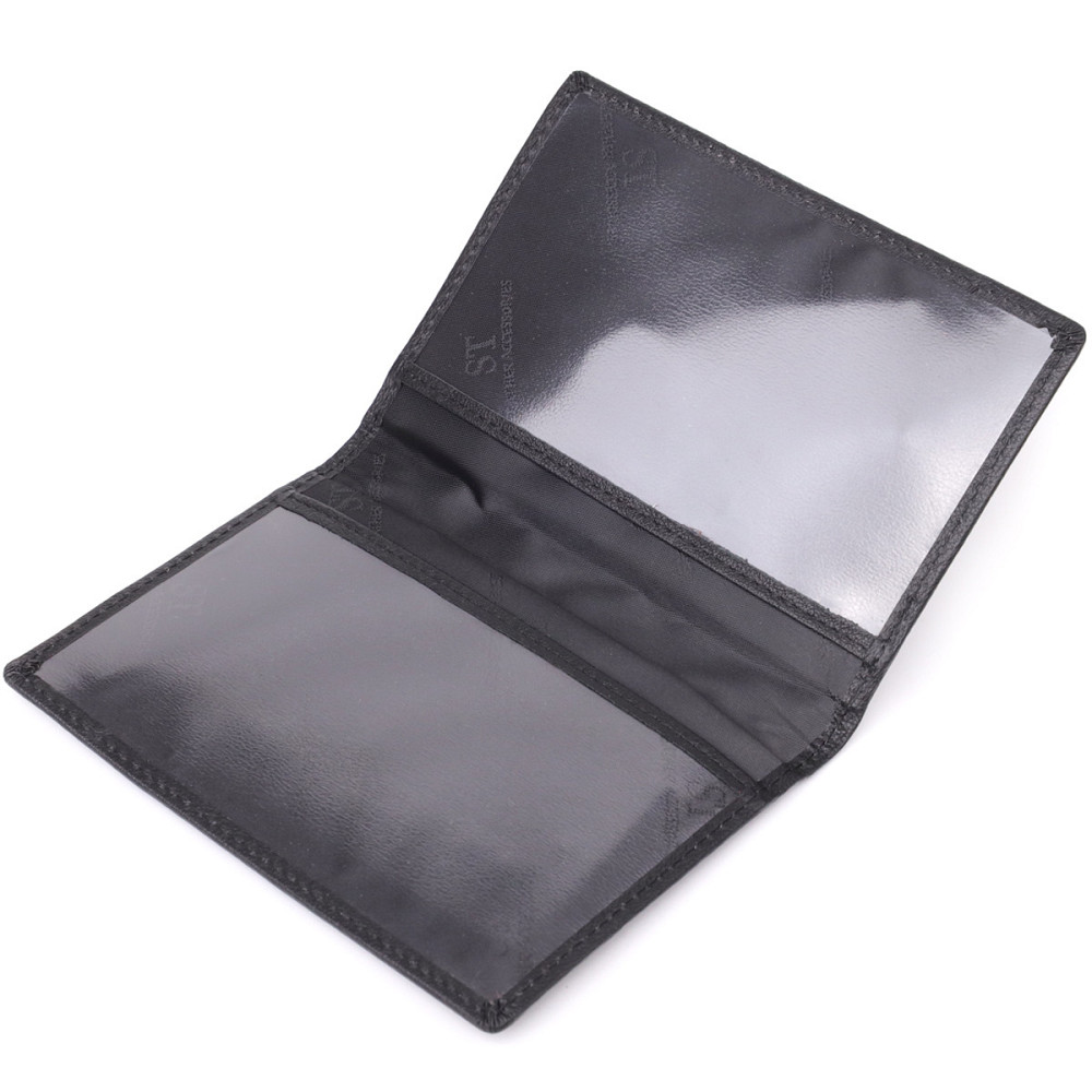 Стильна обкладинка на паспорт універсального формату із натуральної шкіри Чорний (ST Leather) Київ - фото 9