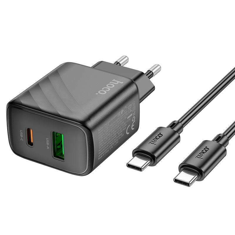 Мережевий зарядний пристрій з кабелем HOCO CS23A Sunlight dual-port PD30W+QC3.0 charger set(Type-C to Одеса - фото 4