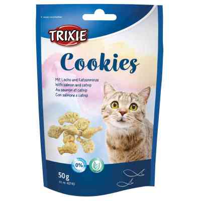Лакомство для котов Trixie Cookies с лососем и кошачьей мятой 50 г (4011905427430) Винница