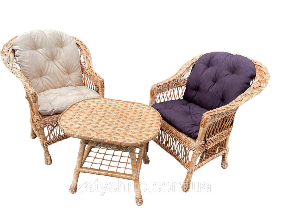 Набор плетеной мебели из лозы на 2 с подушками Киев - изображение 10