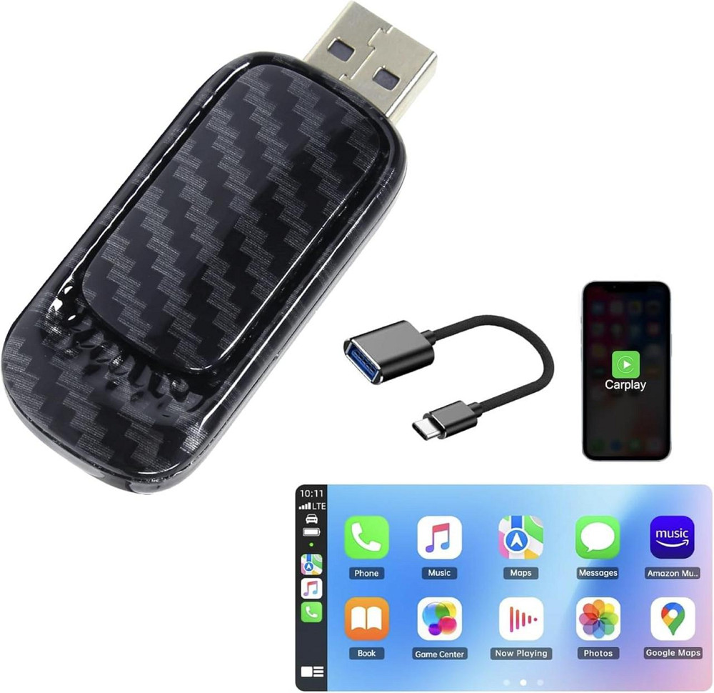 Бездротовий адаптер CarPlay для Apple iOS 12+ для авто 2017-2024р, перетворення провідного Карплей, Bluetooth Wi-Fi Київ - фото 1