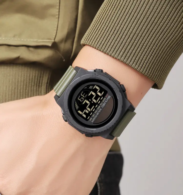 Часы мужские наручные на солнечной батарее Skmei 2358 solar (Зеленый с черным) Киев - изображение 6