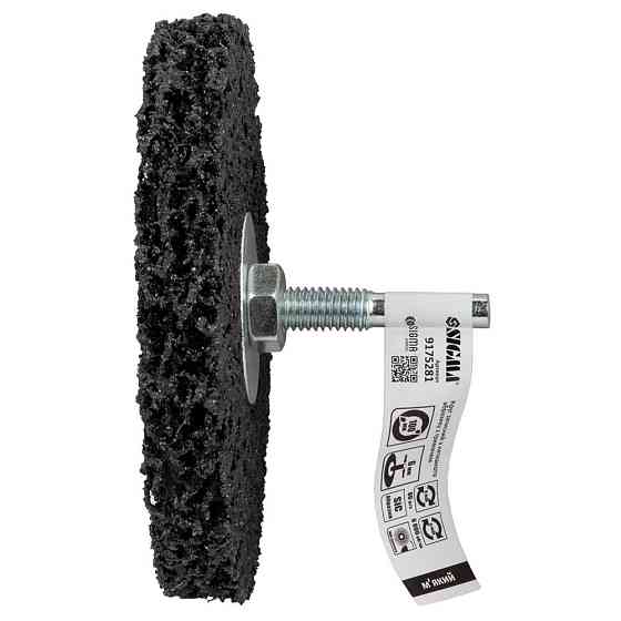 Sigma Круг зачистной из нетканого абразива (коралл) Ø100мм с держателем черный мягкий SIGMA (91 Киев