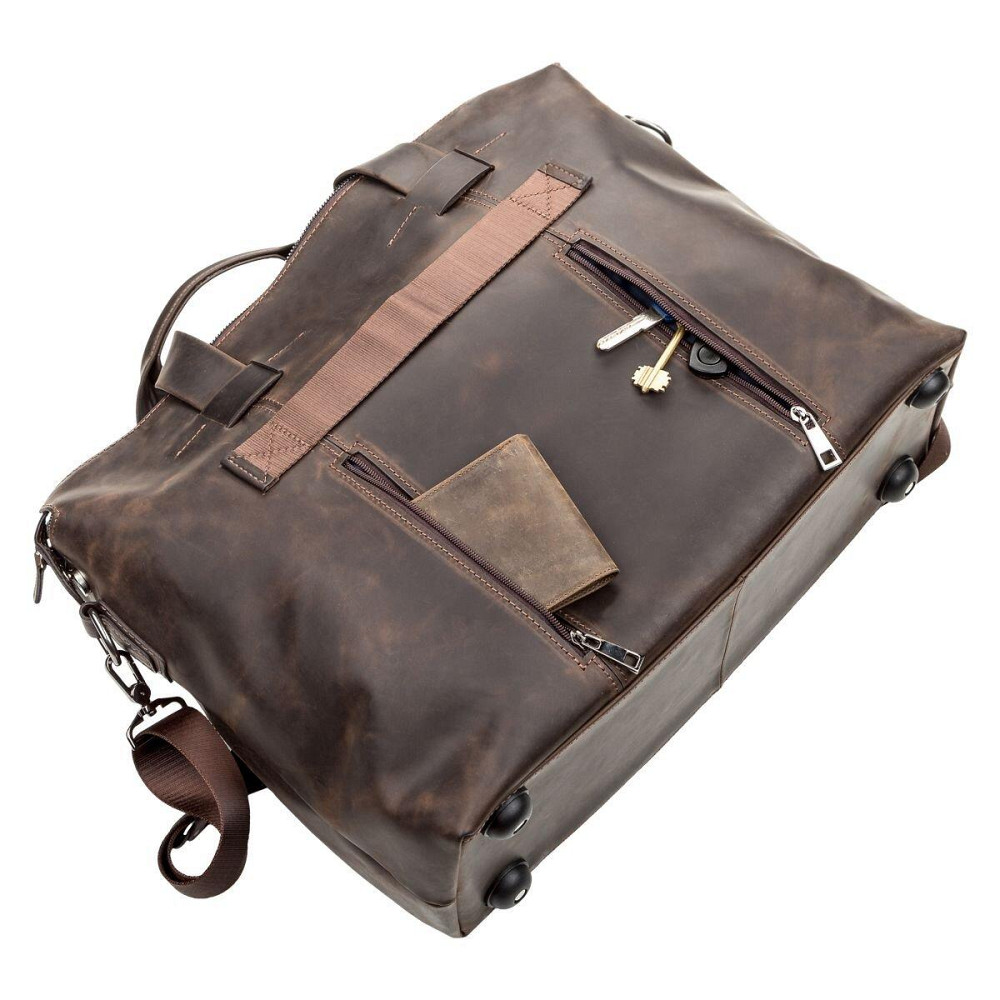 Большая мужская сумка SHVIGEL 11119 кожаная Коричневая Киев - изображение 6