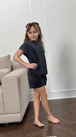 Дитяча піжама з плюш-велюру Графіт2 146-152 Харків