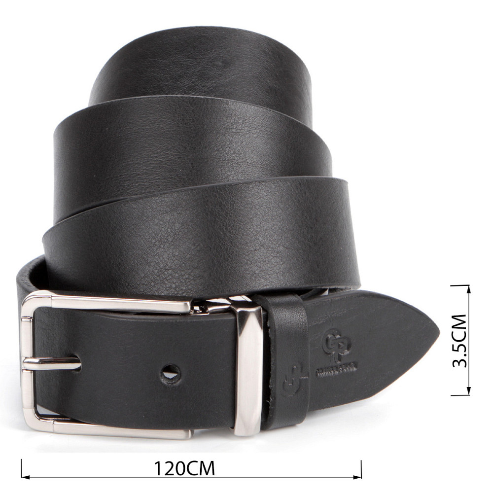 Шикарный мужской кожаный ремень под брюки GRANDE PELLE 00862 Киев - изображение 4