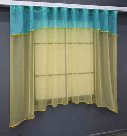 Кухонная гардина VR-Textil № 036к арка желтый с лазурным 280х170 см (52-0901) Киев