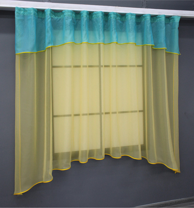 Кухонная гардина VR-Textil № 036к арка желтый с лазурным 280х170 см (52-0901) Киев - изображение 2