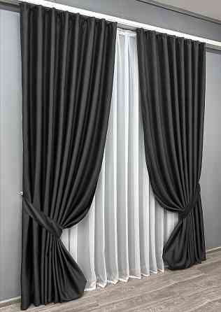 Комплект готовых штор VR-Textil Bagema Rvs № 1895ш Черный 150х270 см 2 шт (33-0948) Киев