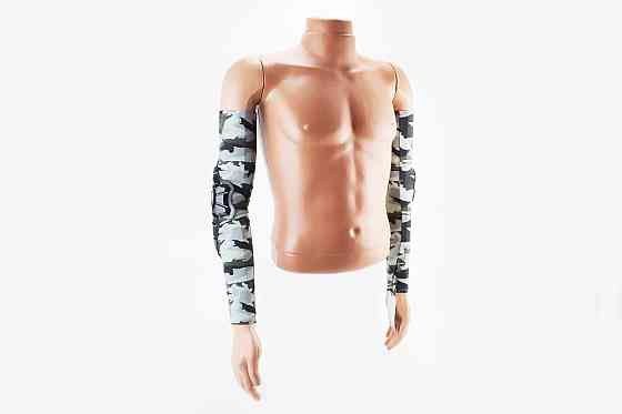 Налокітники захисні (пластик) із камуфляжним сонце захисним рукавом к-кт 2шт, Чорні Київ