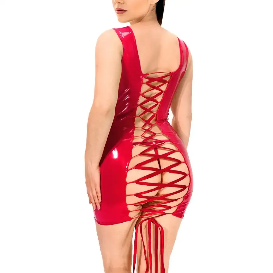 Лакована сукня на шнурівці Art of Sex - Demi, колір червоний, XS-M Львів - фото 2